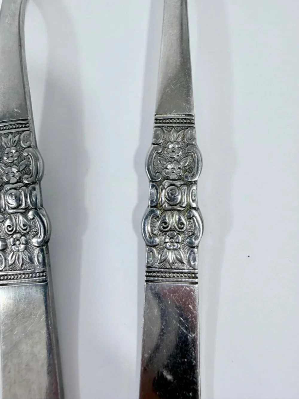Vintage Northland Oneida Stainless Steel Serving Set Decorative Floral Handles S